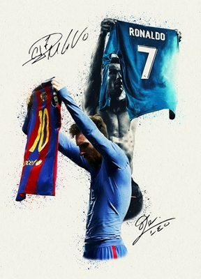 Messi en Ronaldo handtekening
