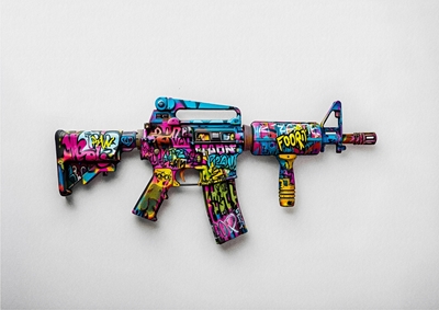 Popkonst Gaming Gun Graffiti