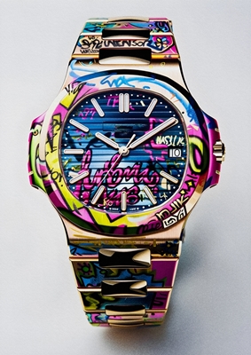 Pop art Luksusowy zegarek Graffiti
