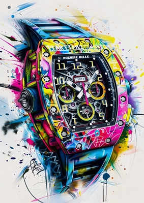 Estilo Pop art Reloj Graffiti