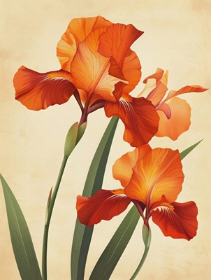 Vintage Iris Blomster 1