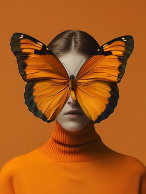 Oransje farget sommerfugl 