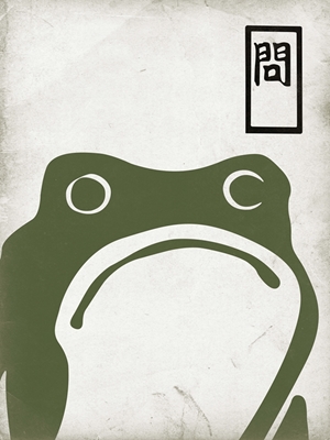 Frog on Vintage Paper Japanese