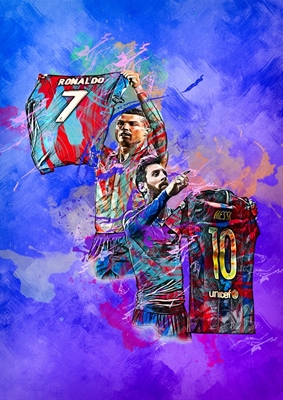 Célébration de Ronaldo et Messi