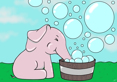 Bublající růžový slon!