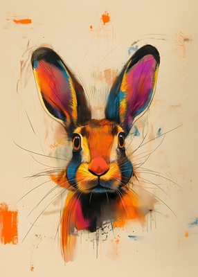 Colorful Hare: Nature Art