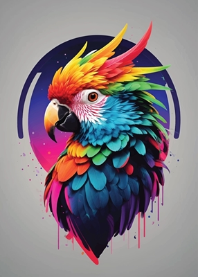 Färgglad papegoja