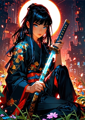 Samurai vrouwen cyberpunk