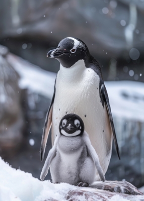 Famille d’animaux pingouins