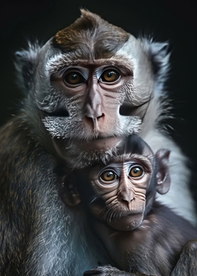 Família de animais de macaco