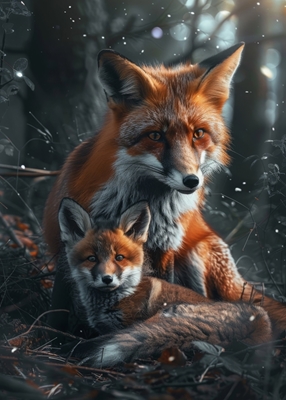 Fuchs-Tierfamilie