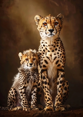 Gepardí zvířecí rodina