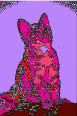 Färgglad kattunge