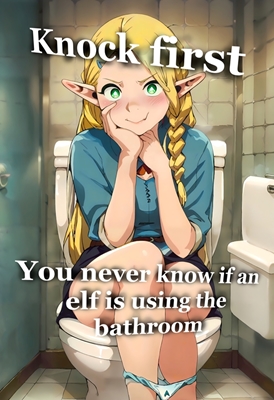 Affiche de porte de salle de bain Elf