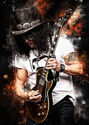 Guitar Slash akvarell 