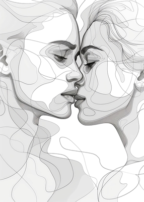 Linear art "The Kiss"