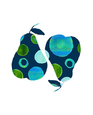 Circle Pattern Pears Blue