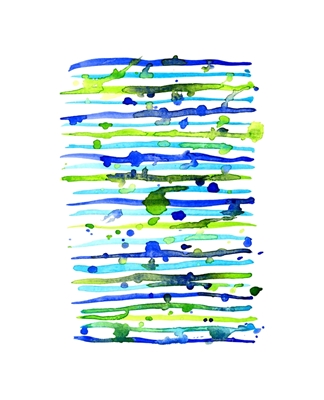 Splatter Linjer Blå Grön