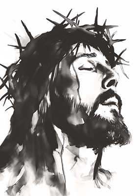 Ink painting of Jesus Christ