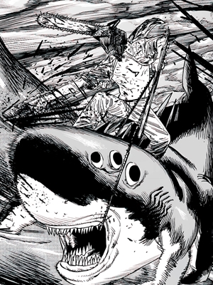 Chainsawman ride the shark man