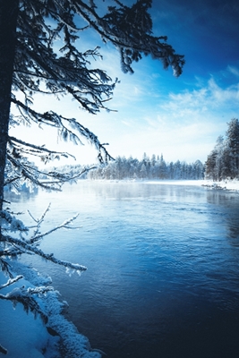 Frostige Flusslandschaft
