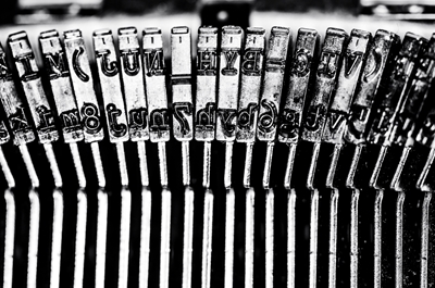 Letters on a typewriter