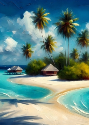 Tropisk øy på Maldivene