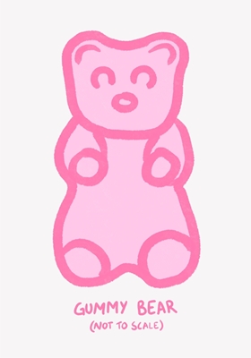 Růžový gumový medvídek