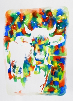 Akvarelová kráva