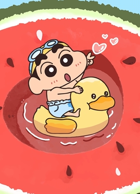 sinchan with duck