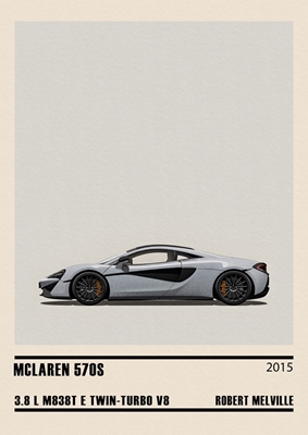Plakaty samochodowe McLaren 570S 2015