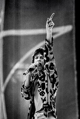 Mick Jagger na scenie.