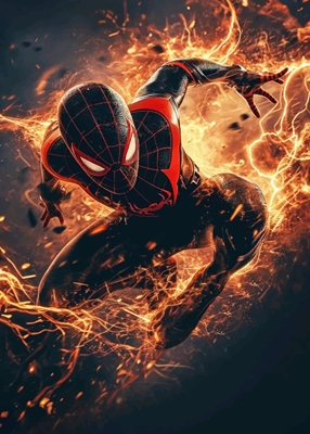 Efeito de fogo do Homem-Aranha Preto