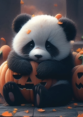 Panda fofo de Halloween