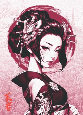 Geisha oil painting
