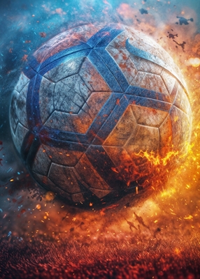 Ballon de football en feu