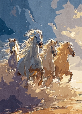 Corrida de cavalo branco 