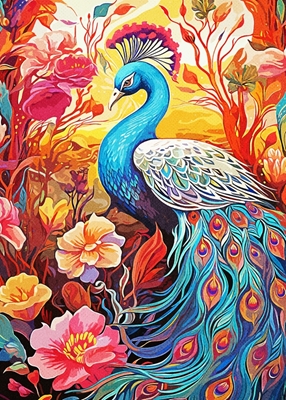 Flor de pavão colorida 