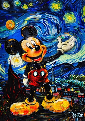 Mickey w gwiaździstej nocy
