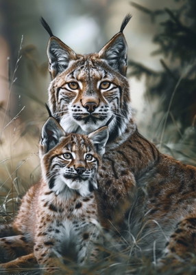 Lynx Familie Natur