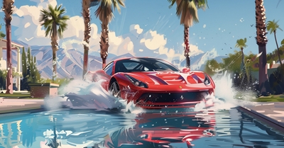 Röd Ferrari Splash