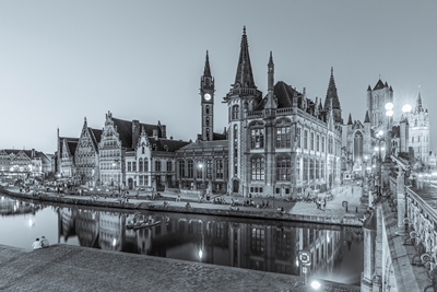 Den gamle bydel i Gent i Belgien