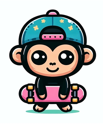 Macaco com skate