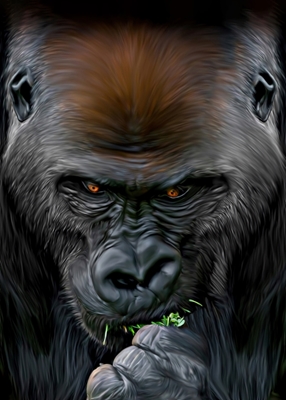 Gorilla Eating Painting