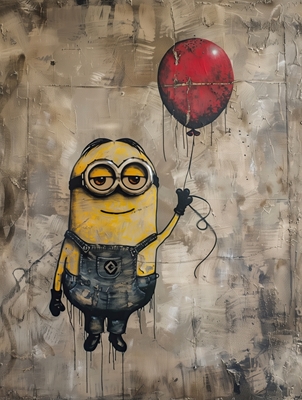 Banksys minion with balloon