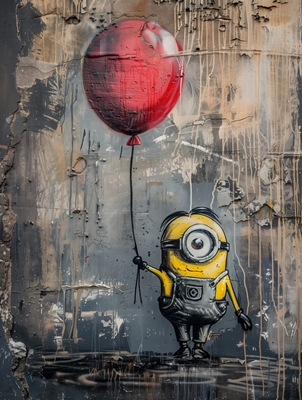 Banksys minion with balloon II