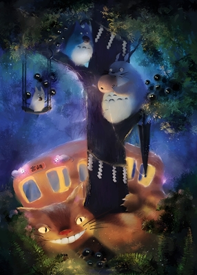 Tototoro spielen bei Nacht