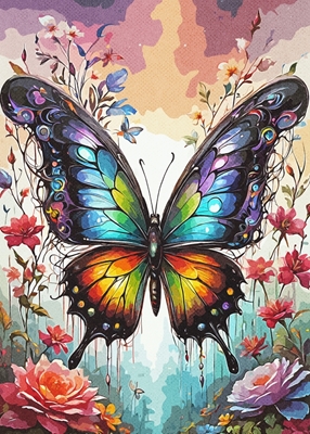 Flor de mariposa Colorida 