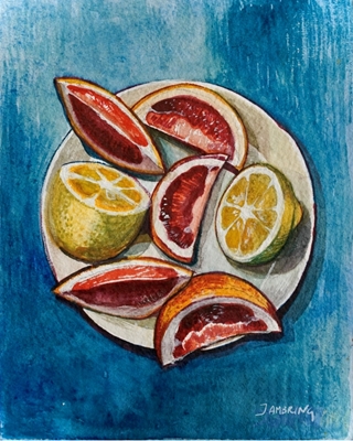 Citrus op een bord
