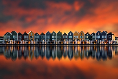 Färgglada holländska hus